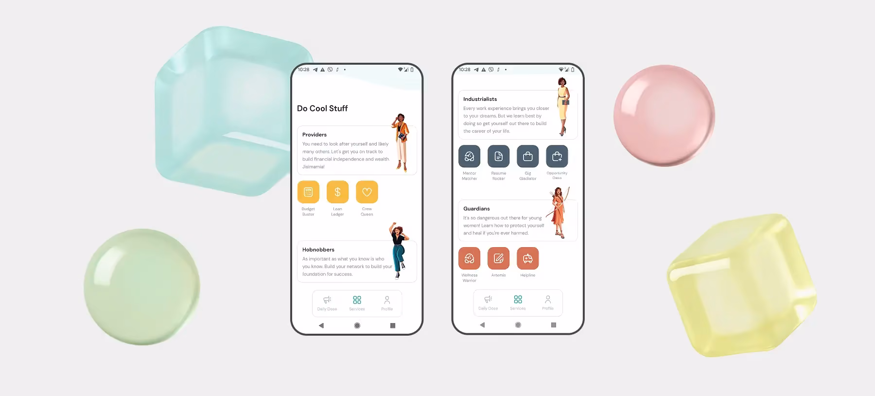 Girls First Finance: شاشات الواجهة